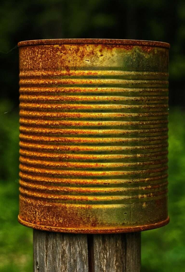 post, can, rusty, tin can, wooden posts, post completion of, rusted, weathered, wood, metal, forestry, round wood, corrosion, rust, old