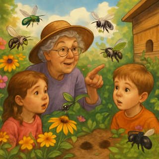 grandma-boy-girl-bees-teach-about-bees-wild-bees